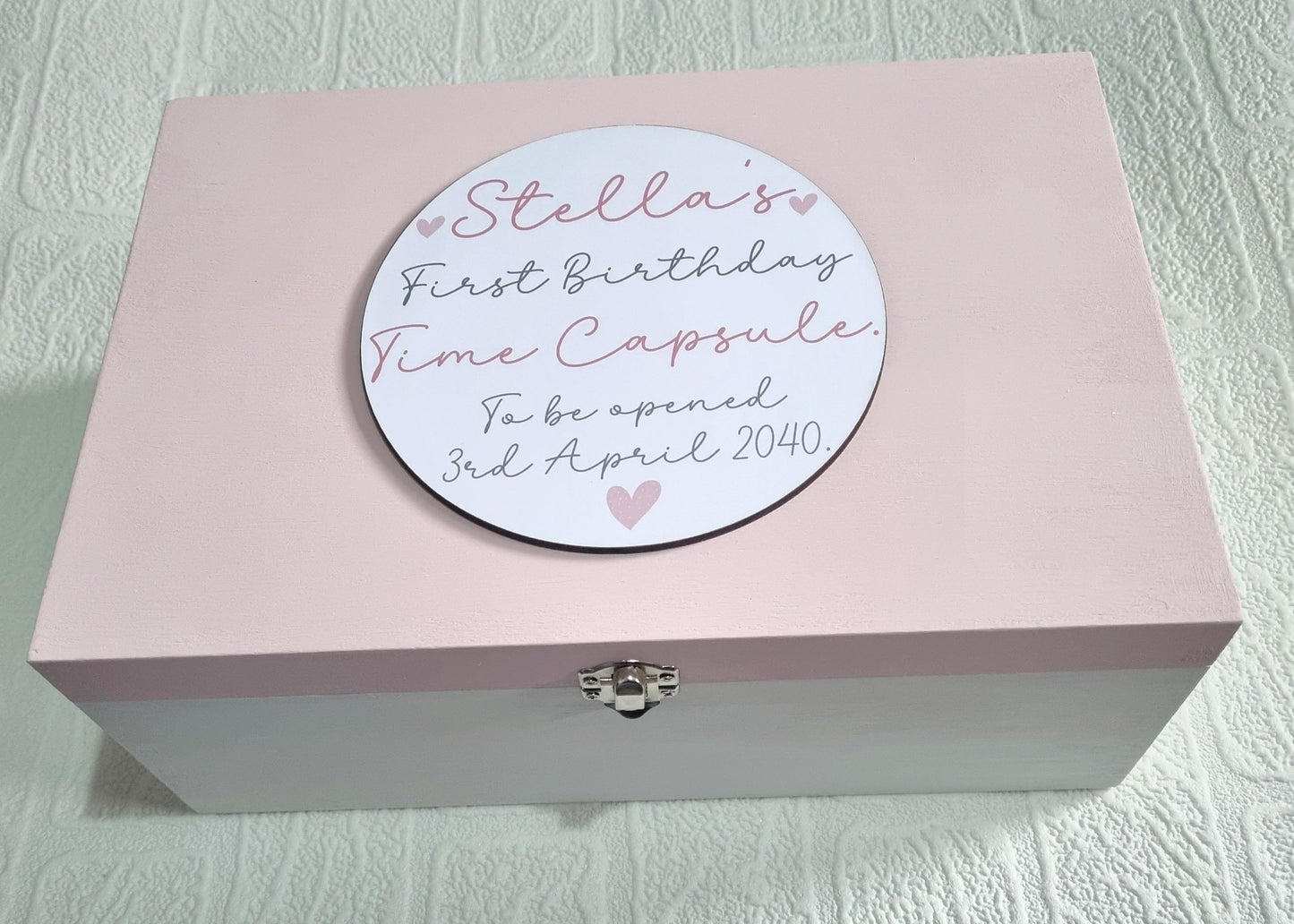 Personalised First Birthday Time Capsule - Customisable Memory Keepsake Box for Baby's First Year, Ideal for Newborn, Christening & Birthday Gifts