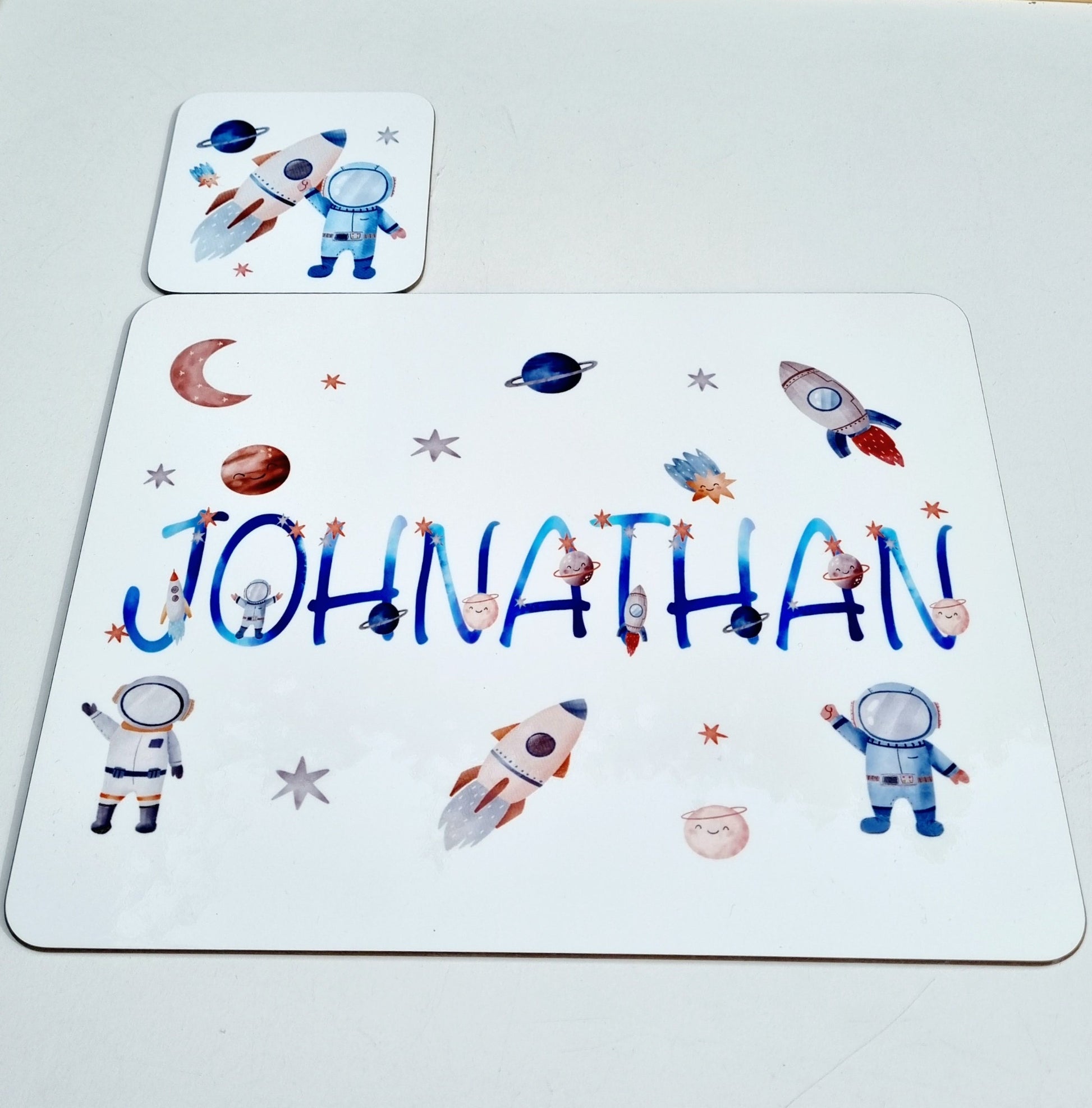 Personalised Space Placemat and Coaster Set for Kids