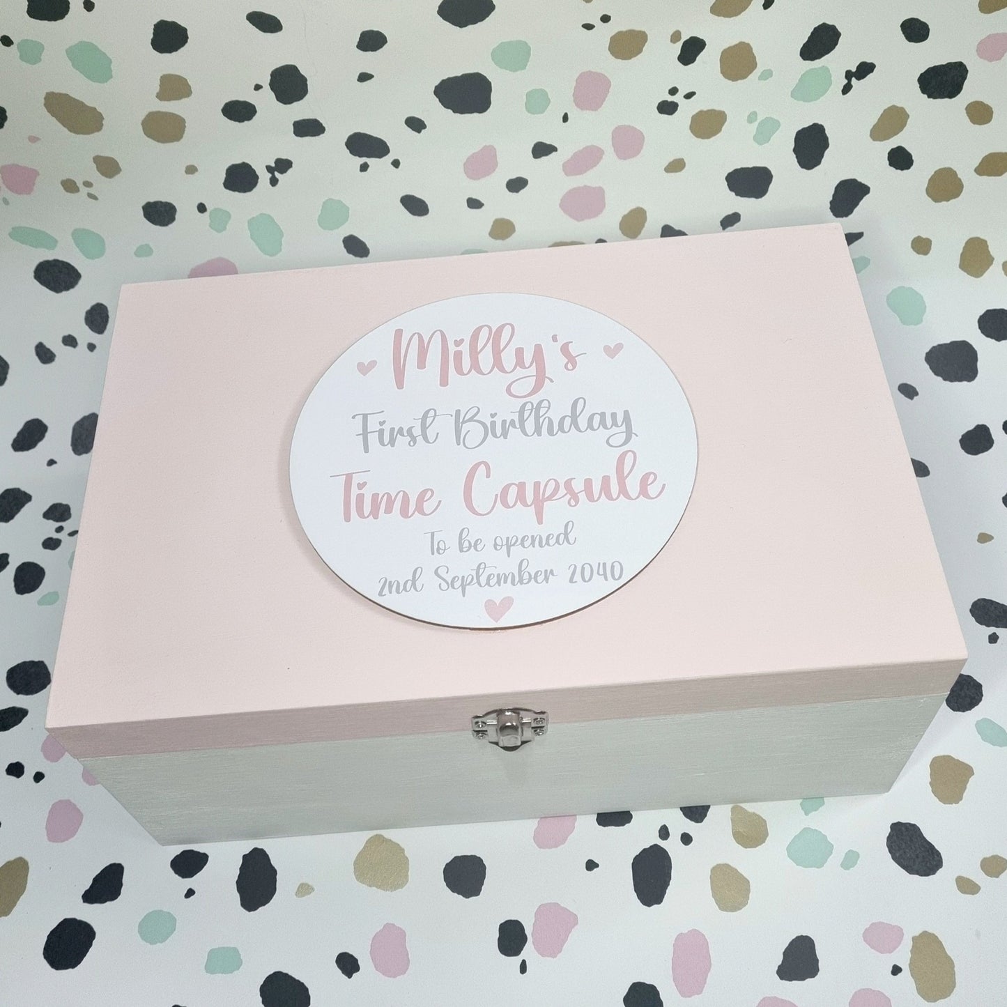 Personalised First Birthday Time Capsule - Customisable Memory Keepsake Box for Baby's First Year, Ideal for Newborn, Christening & Birthday Gifts