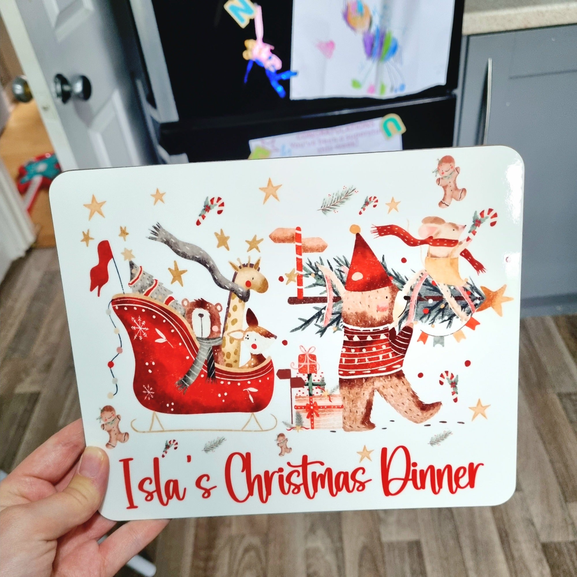 Personalised Kids Christmas Placemat and Coaster Sets