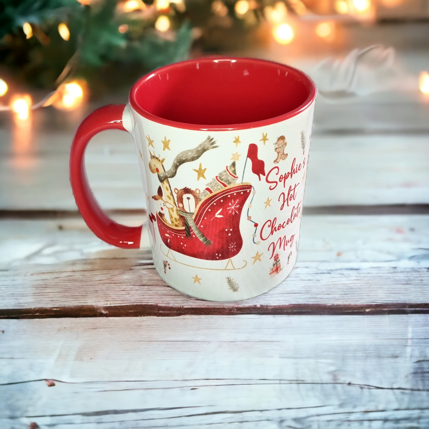 Christmas hot chocolate mug, adults, personalised matching