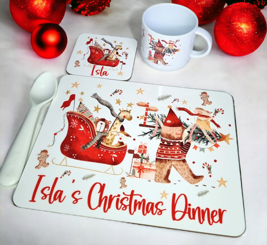 Children's Christmas placemat & coaster sets