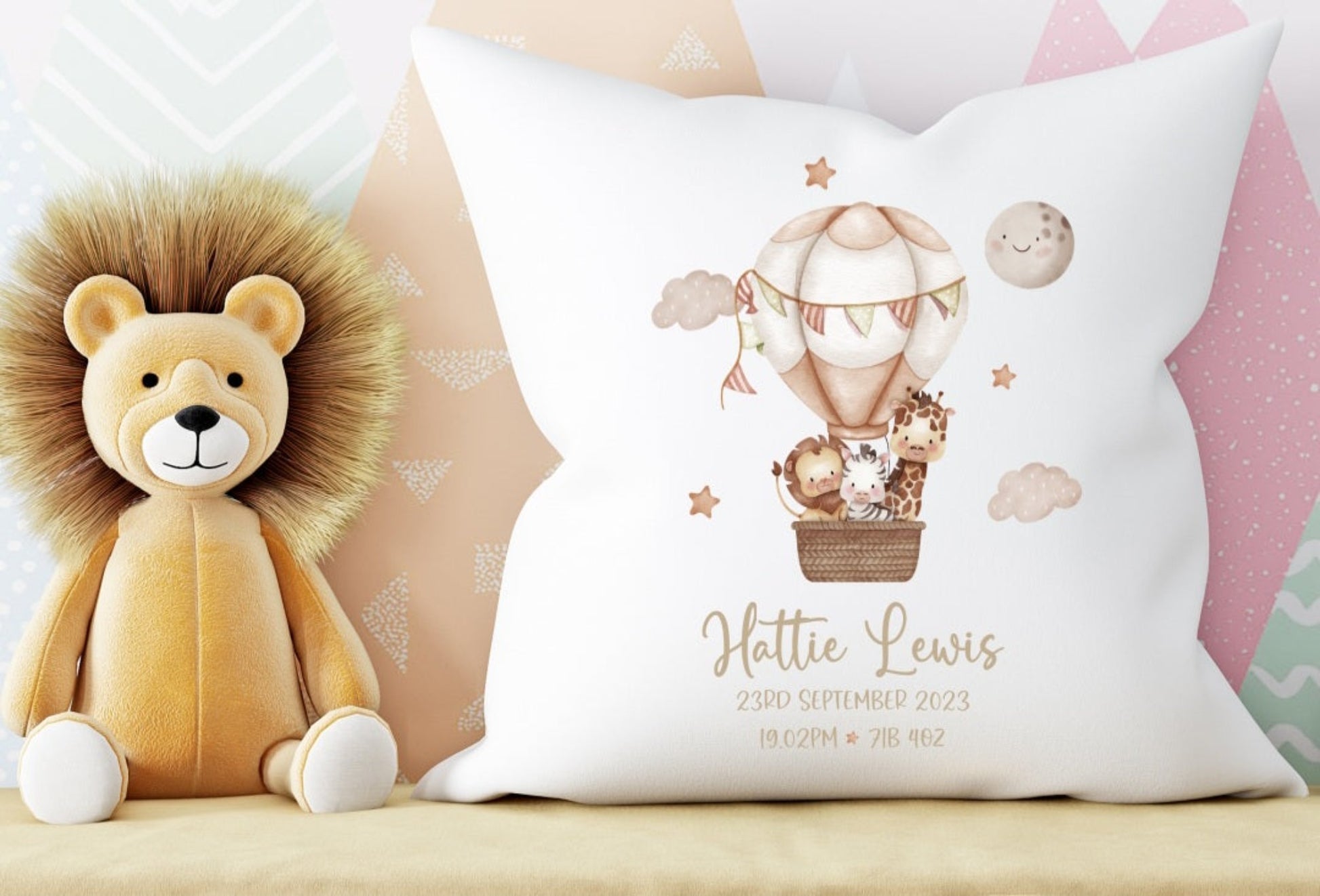 hot-air-balloon-cushion-baby-pillow-with-name-baby-girl-baby-boy-gift-personalised-baby-cushion-safari-nursery-gift-for-grandchildren