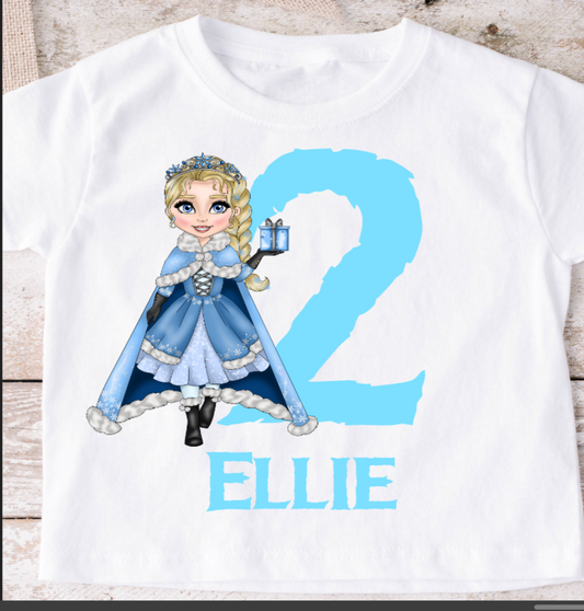 Frozen inspired ice princess birthday t-shirt, girls birthday outfit, 1st 2nd 3rd birthday, Elsa, Gifts for girls