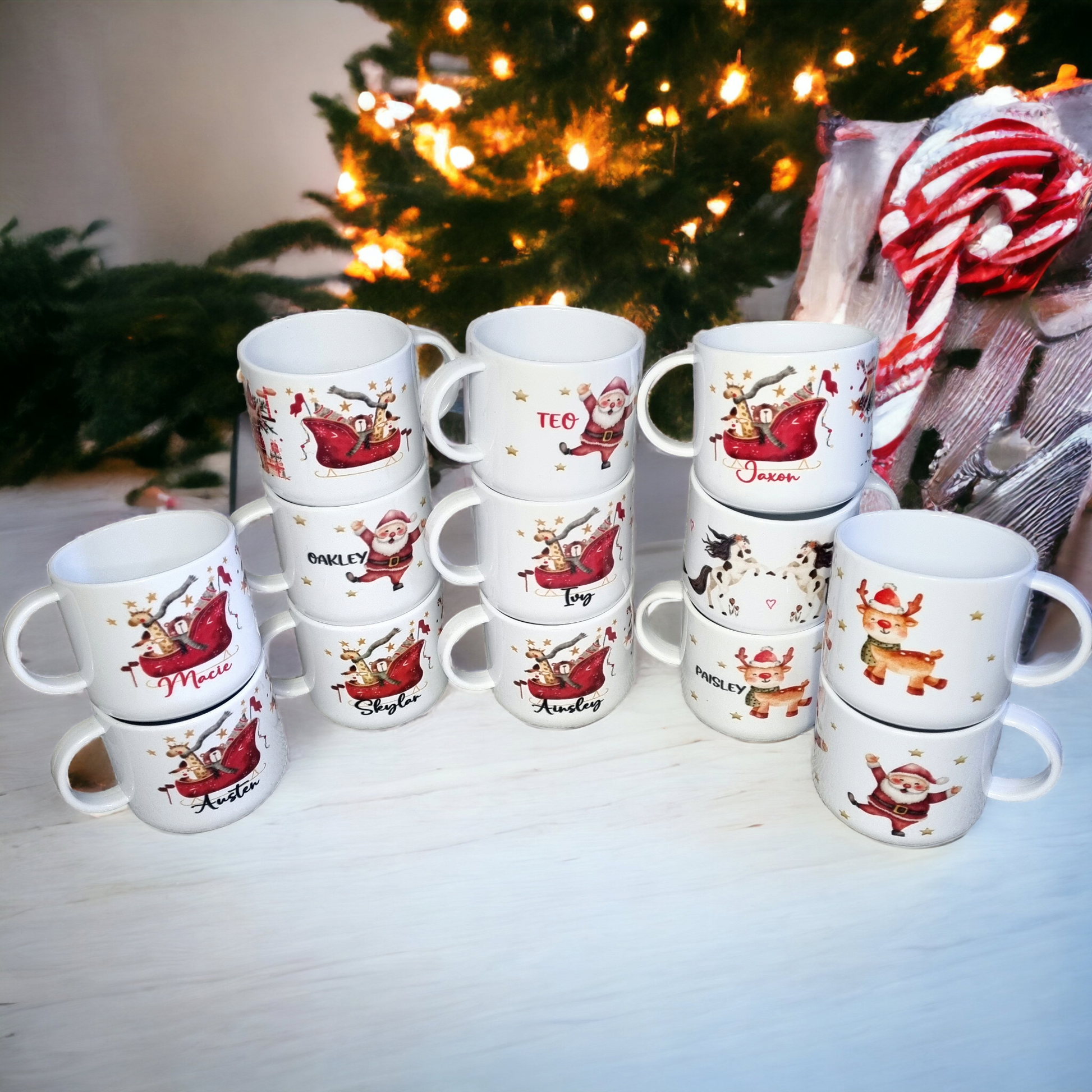 Children's Christmas Unbreakable Mugs, christmas hot chocolate, kids mug,christmas eve box fillers