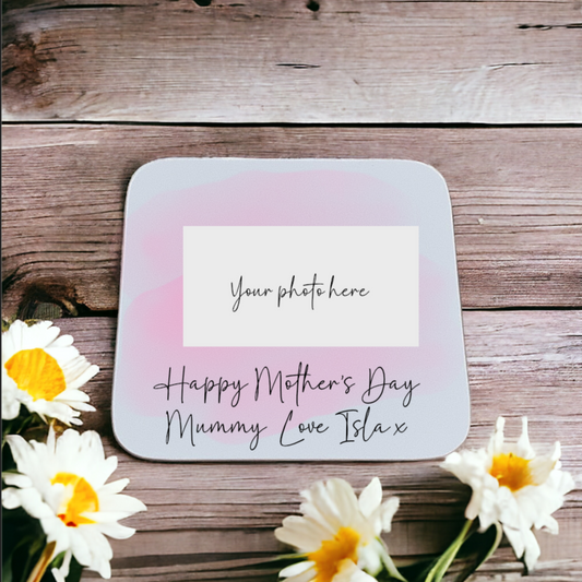 Photo coaster, create your own coaster with photo and message, mothers day gift, grandma, nana, mummy