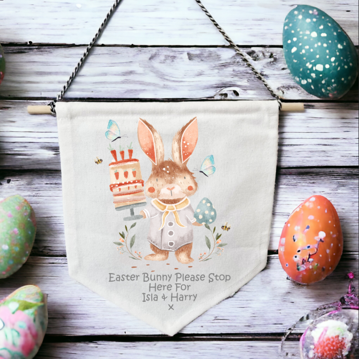 Easter Bunny please stop here sign, kids easter gifts, easter 2024