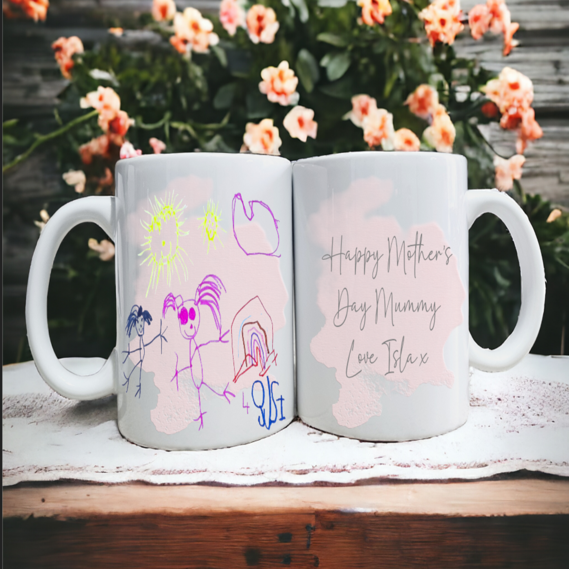 Children's artwork mug, personalised mug, mothers day gift, nana, grandma, birthday gift