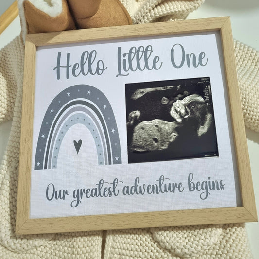 Rainbow scan photo frame, pregnancy announcement, mum to be, Mothers day gift for her